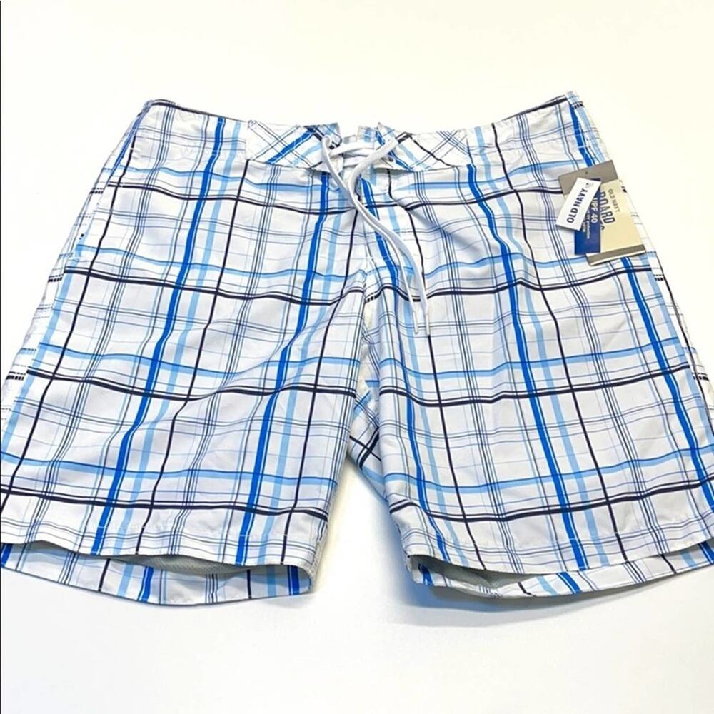 OLD NAVY Mens Large White / Blue Board Shorts